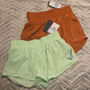 Nike Women's Athletic Shorts - Orange and Mint Green